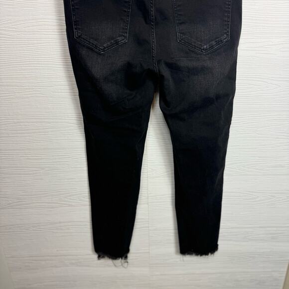 RISEN Elastic Banded Frayed Skinny Black Jeans 1X - Picture 8 of 10